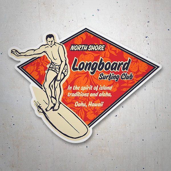 Autocollants: Longboard Surfing Club Hawaii