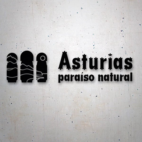 Autocollants: Asturies, Paradis naturel, slogan