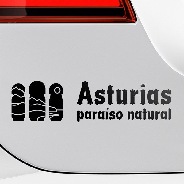 Autocollants: Asturies, Paradis naturel, slogan
