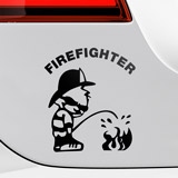 Autocollants: Pompier Éteignant un feu en Anglais 2
