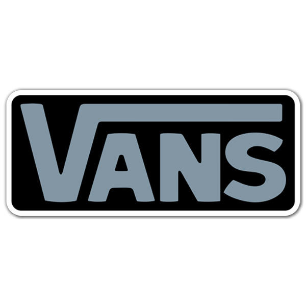 Autocollants: Vans gris sur noir