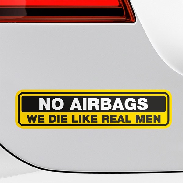 Autocollants: No Airbags, en anglais