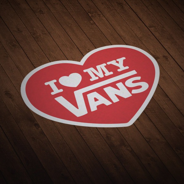 Autocollants: I love my Vans rouge