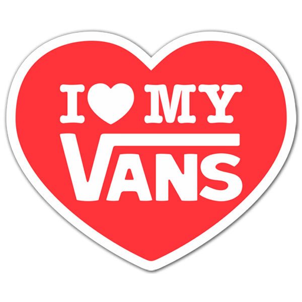 Autocollants: I love my Vans rouge