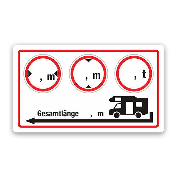 Stickers camping-car: Dimensions de la Caravane