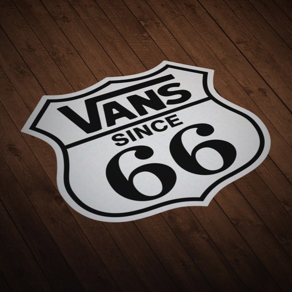 Autocollants: Vans Route 66 blanc