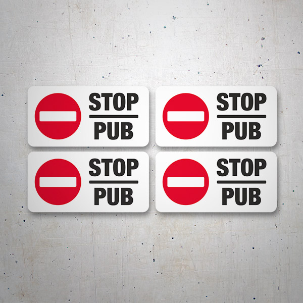 Stickers muraux: Kit 4X Stop Publicité