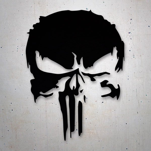 Autocollants: Punisher Cr&acirc;ne Stylis&eacute; Sombre