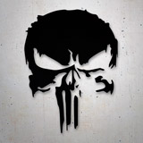 Autocollants: Punisher Cr&acirc;ne Stylis&eacute; Sombre 2