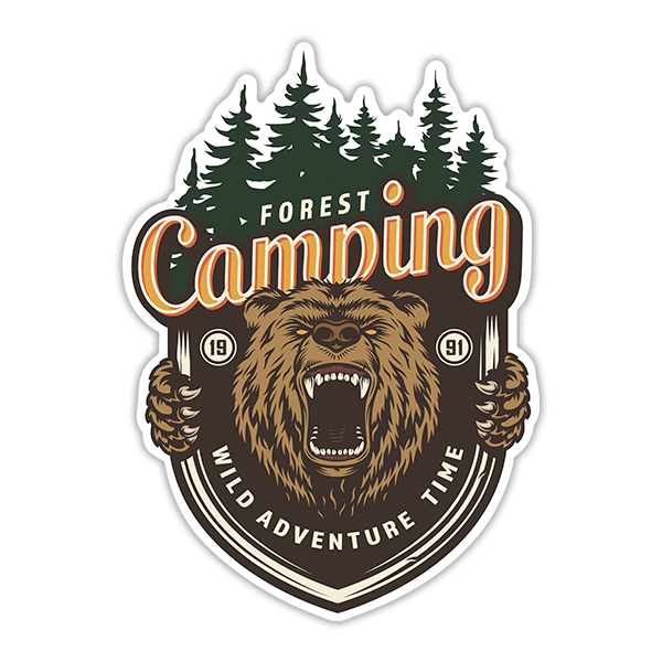 Autocollants: Camping Forest Wild Adventure Time
