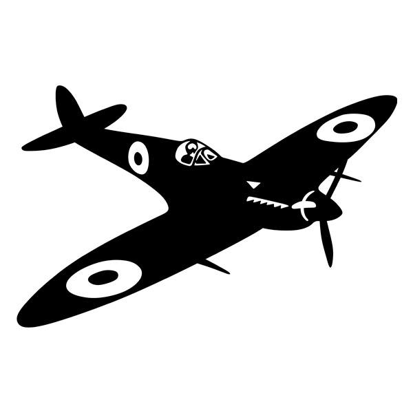Autocollants: Avion de Guerre Retro Spitfire