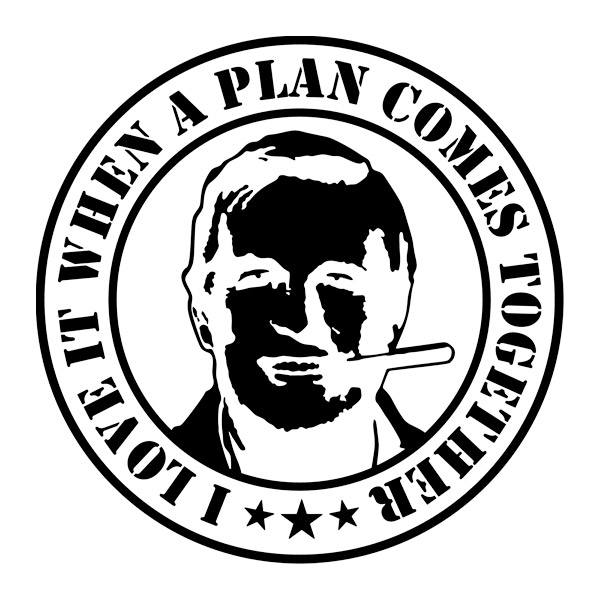 Autocollants: A-Team Hannibal Smith Texte Anglais