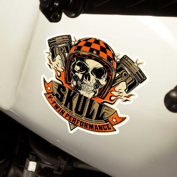 Autocollants: Skull Motor Dise&ntilde;o Vinilo Decorativo