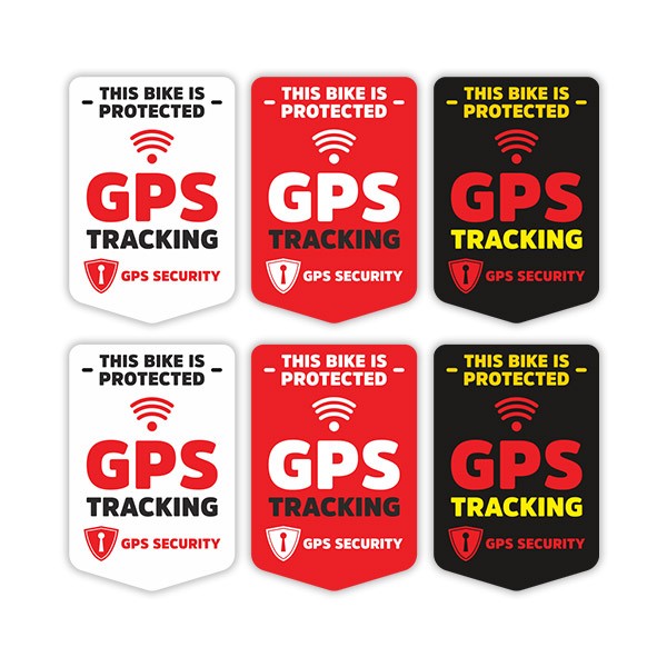 Autocollants: Kit 6X Sécurité des GPS de bicyclette