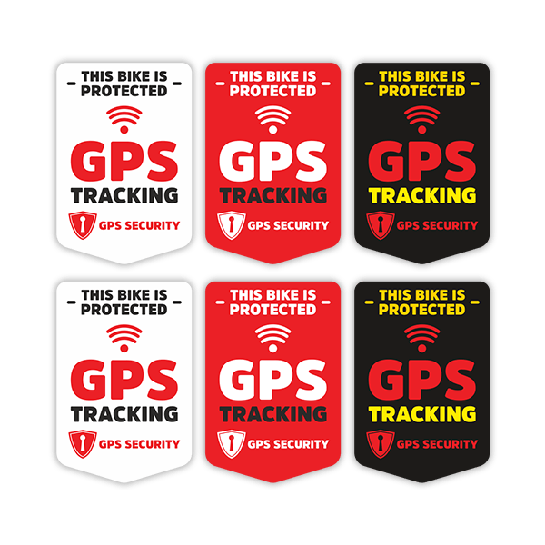Autocollants: Kit 6X Sécurité des GPS de bicyclette