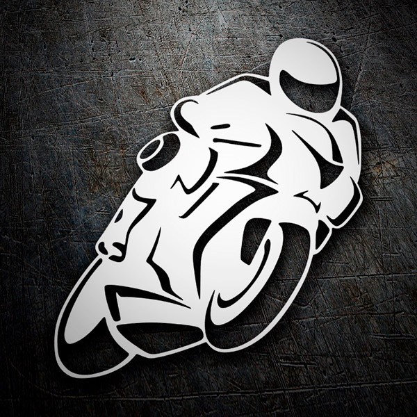 Autocollants: Pilote de moto GP en virage