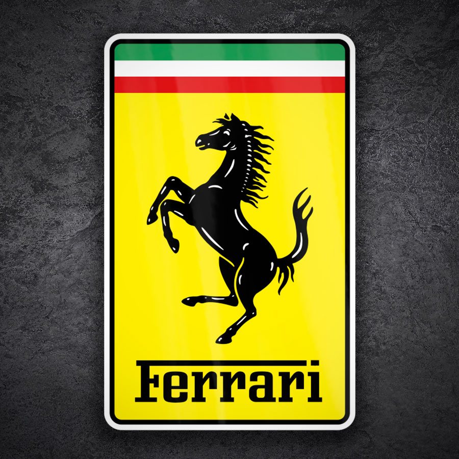 Autocollants: Cavallino Rampante avec Logo Ferrari