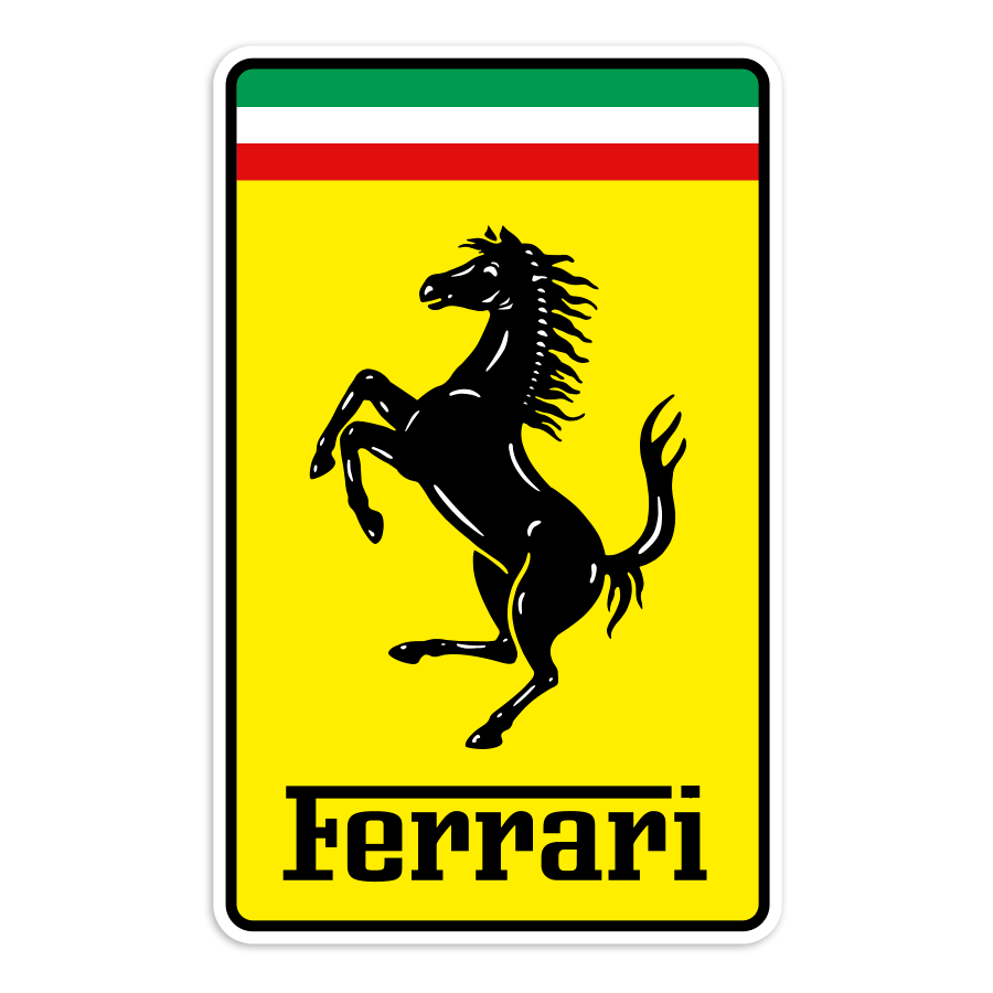 Autocollants: Cavallino Rampante avec Logo Ferrari