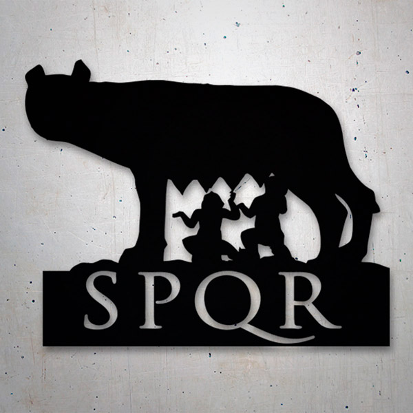 Autocollants: SPQR Loba, Romulus et Remus