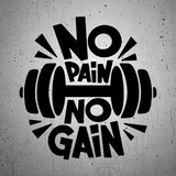 Autocollants: No pain no gain 2