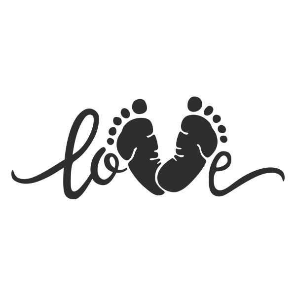 Autocollants: J'aime les pieds de bébé