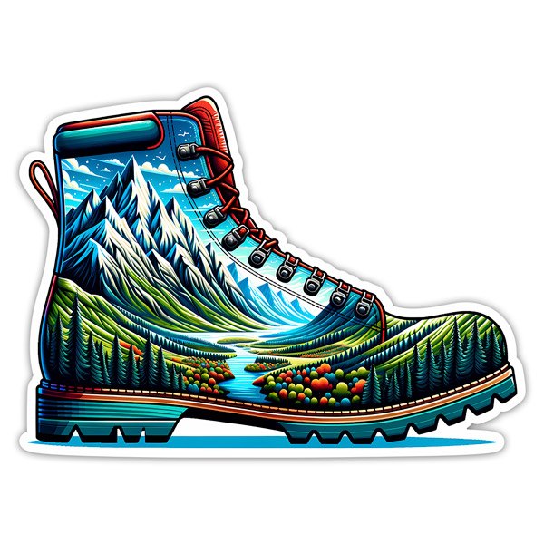 Autocollants: Bottes de montagne de style paysager