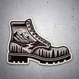 Autocollants: Bottes de montagne style paysagiste noir et blanc 3
