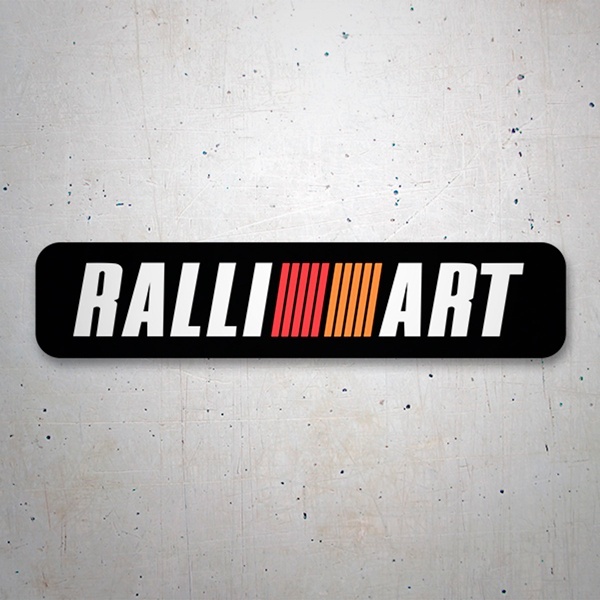 Autocollants: Ralliart avec Texte en D&eacute;grad&eacute; Rouge et Orange