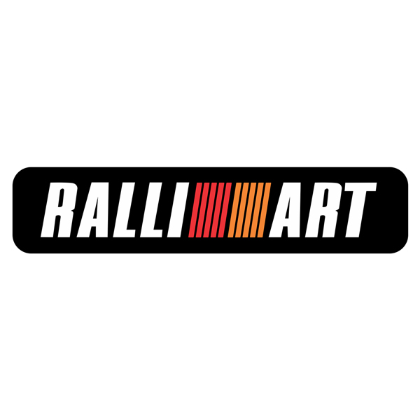 Autocollants: Ralliart avec Texte en D&eacute;grad&eacute; Rouge et Orange
