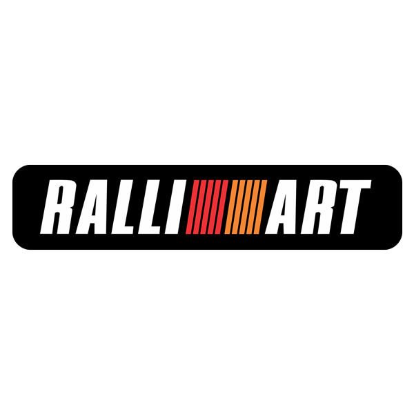 Autocollants: Ralliart avec Texte en D&eacute;grad&eacute; Rouge et Orange