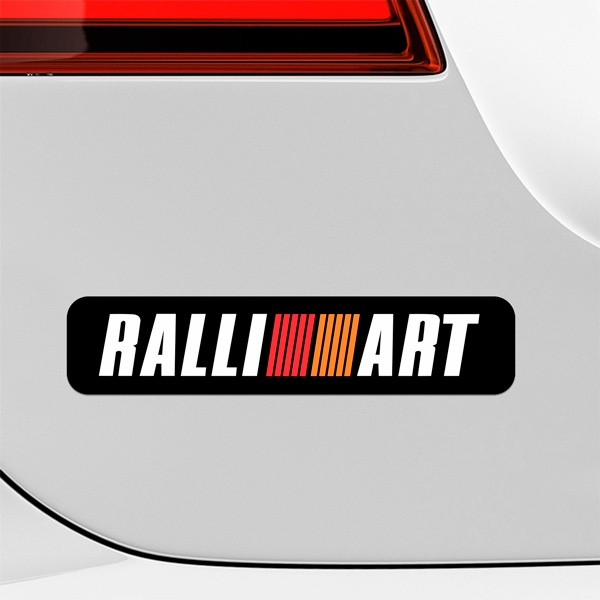 Autocollants: Ralliart avec Texte en D&eacute;grad&eacute; Rouge et Orange