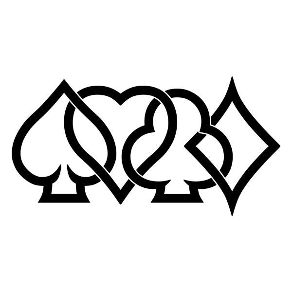 Autocollants: As de Poker entrelac&eacute;s