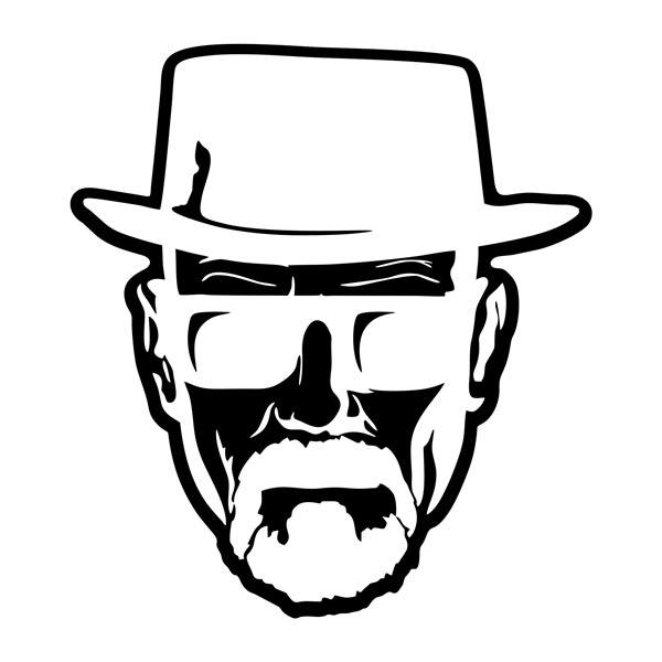 Autocollants: Heisenberg avec chapeau et lunettes de soleil