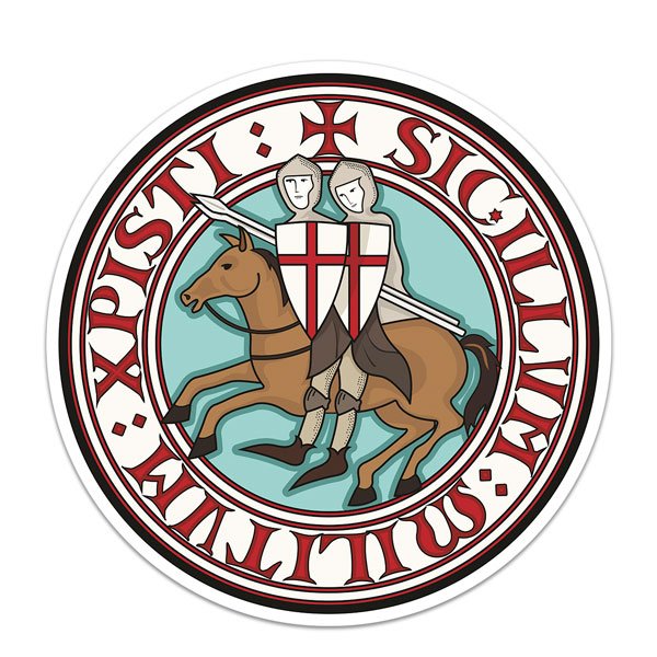 Autocollants: Sceau Templier Sigillum Militum XPisti
