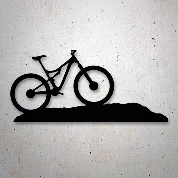 Autocollants: Vélo de montagne sur une colline