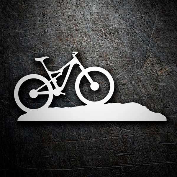 Autocollants: Vélo de montagne sur une colline