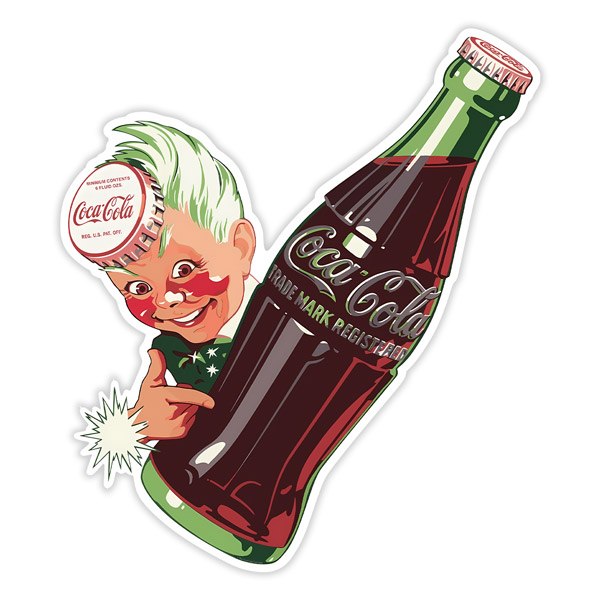 Autocollants: Sticker publicitaire vintage Coca Cola