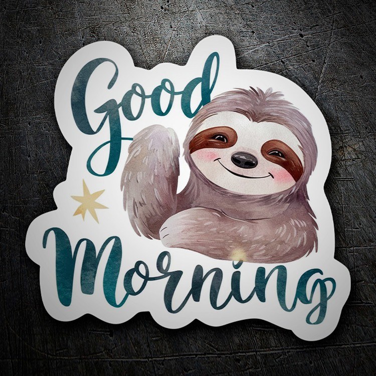 Autocollants: Sloth good morning