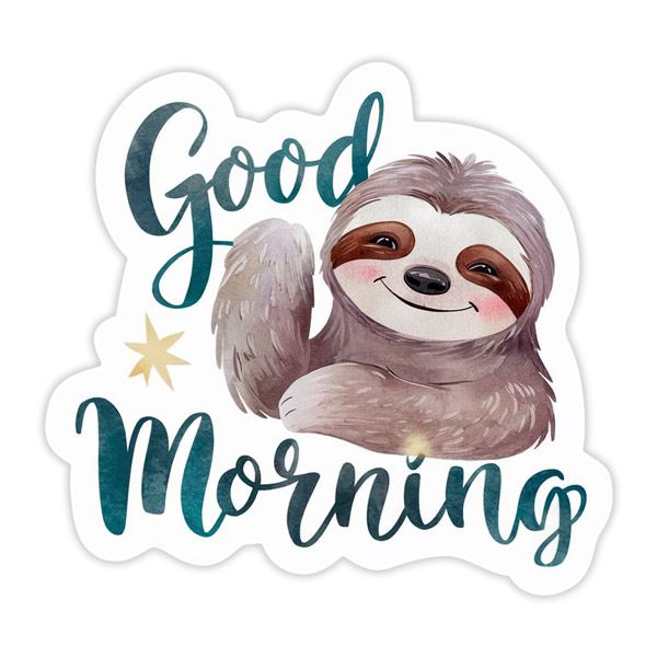Autocollants: Sloth good morning