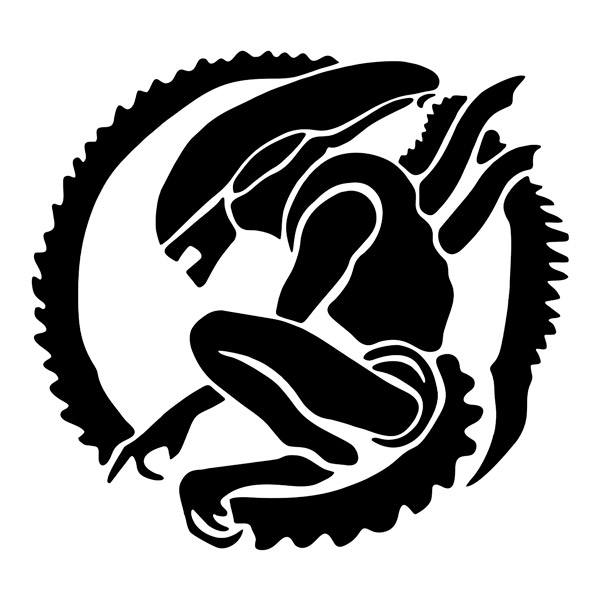 Autocollants: Silhouette de cr&eacute;ature extraterrestre