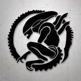 Autocollants: Silhouette de cr&eacute;ature extraterrestre 2