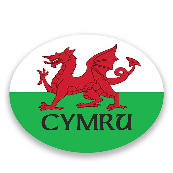 Autocollants: Sticker écusson du Pays de Galles CYMRU, dragon ga