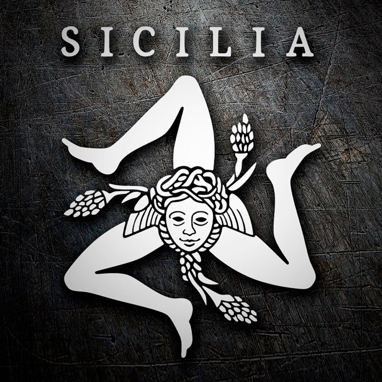 Autocollants: Emblème de la Sicile avec Triskelion