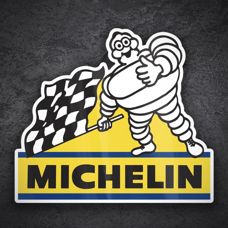 Autocollants: Michelin Drapeau à Damier