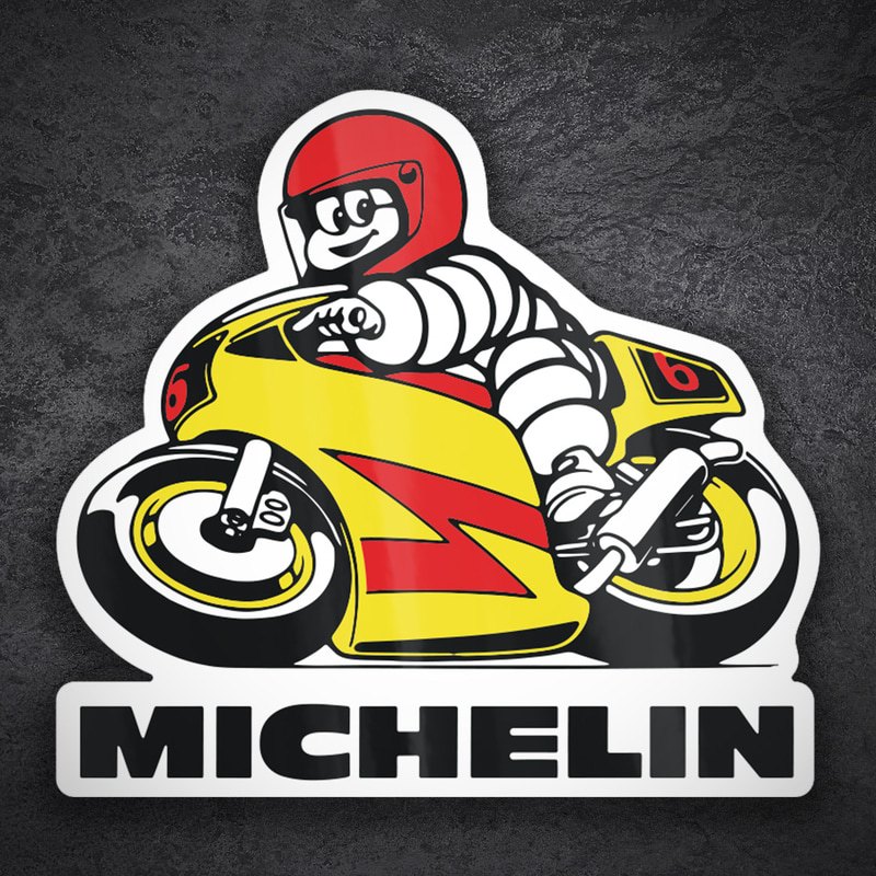 Autocollants: Michelin Moto Jaune