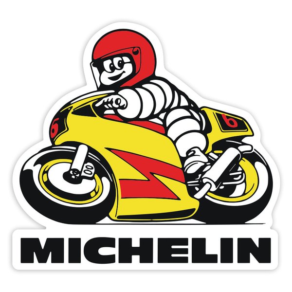 Autocollants: Michelin Moto Jaune
