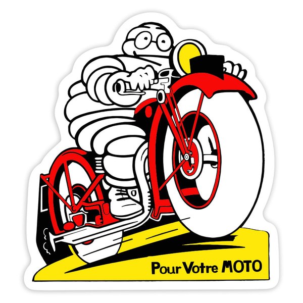 Autocollants: Michelin Moto Rouge Rétro