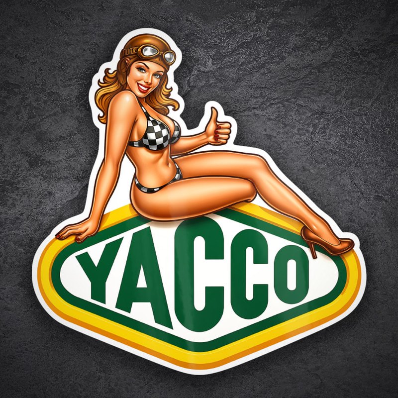 Autocollants: Yacco Fille Pin-Up Racing