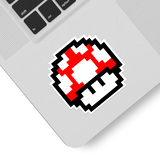Autocollants: Mario Bros Seta Pixel rouge 3