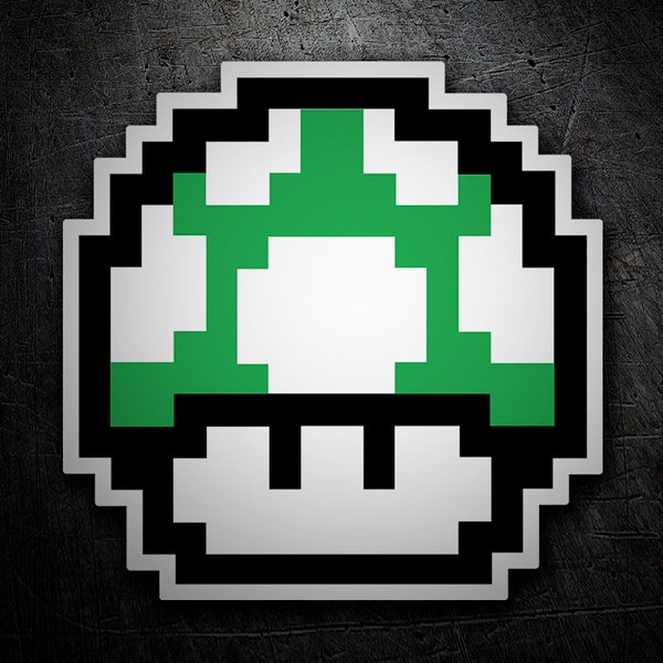 Autocollants: Mario Bros Seta Pixel Vert